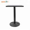 Black Color Powder Coated Cast Iron Restaurant Table with Large Flat Base