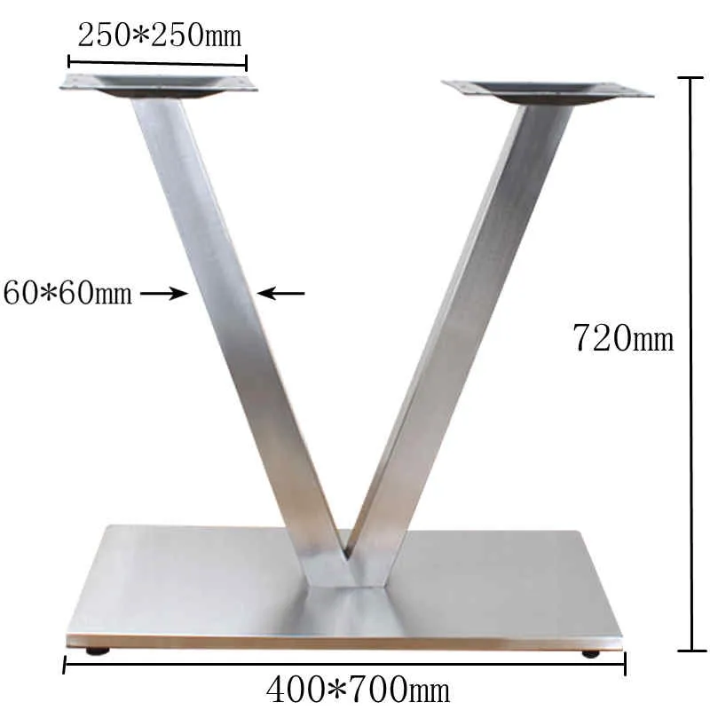 Brushed V Shape Stainless Steel Dining Table Base Heavy Duty Table Leg