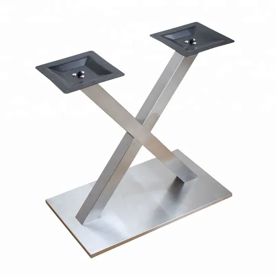 Concise X Shape Tube Rectangular Pedestal Metal Furniture Legs Table Base