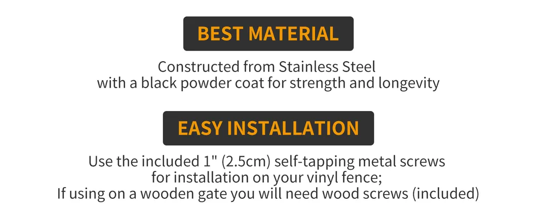 Heavy Duty Stainless Steel Garden Door Self Close Latch Door &amp; Window Hinges