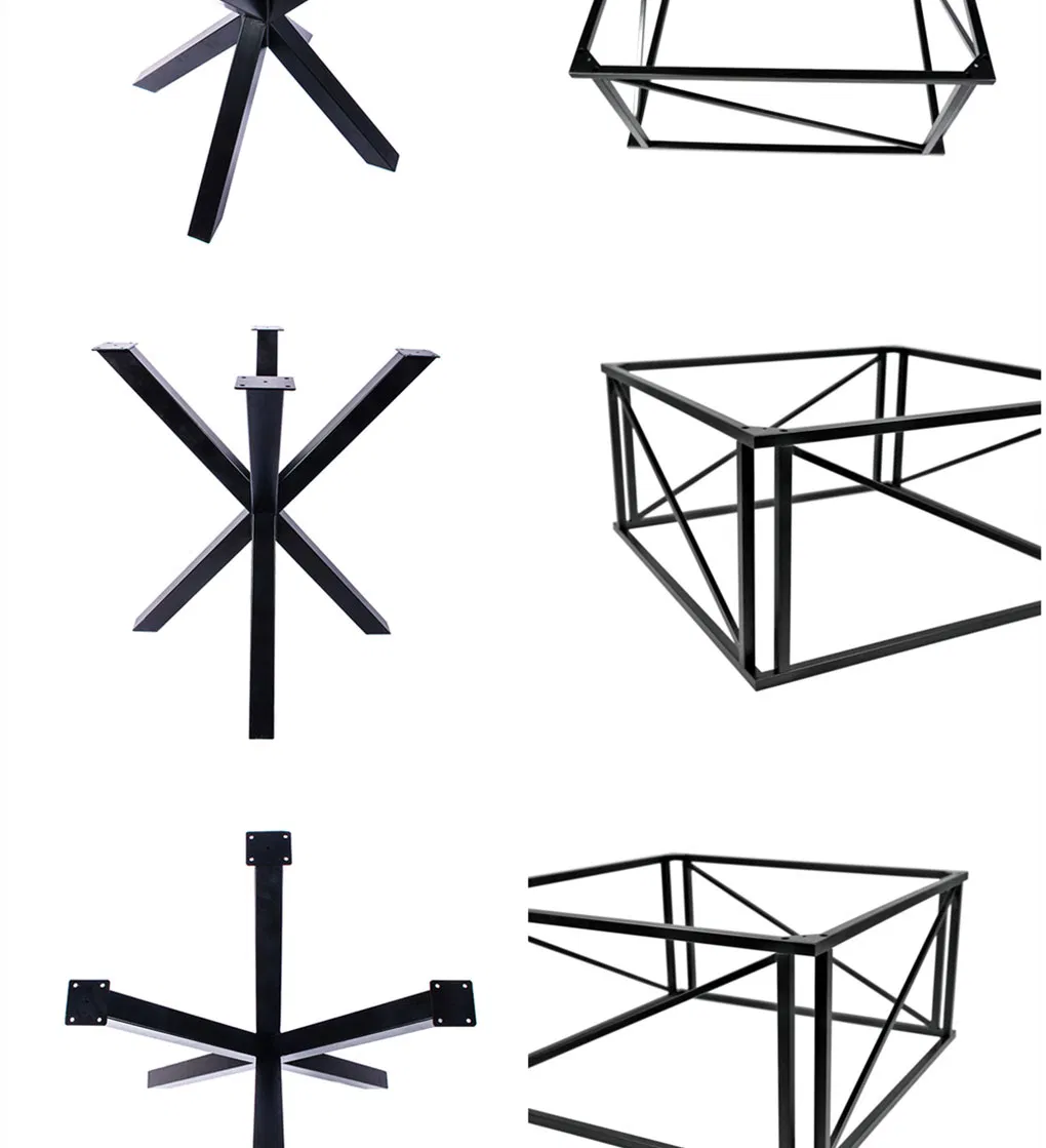 Cross-Bonding Metal Steel Dining Table Base Office Computer Desk Table Base