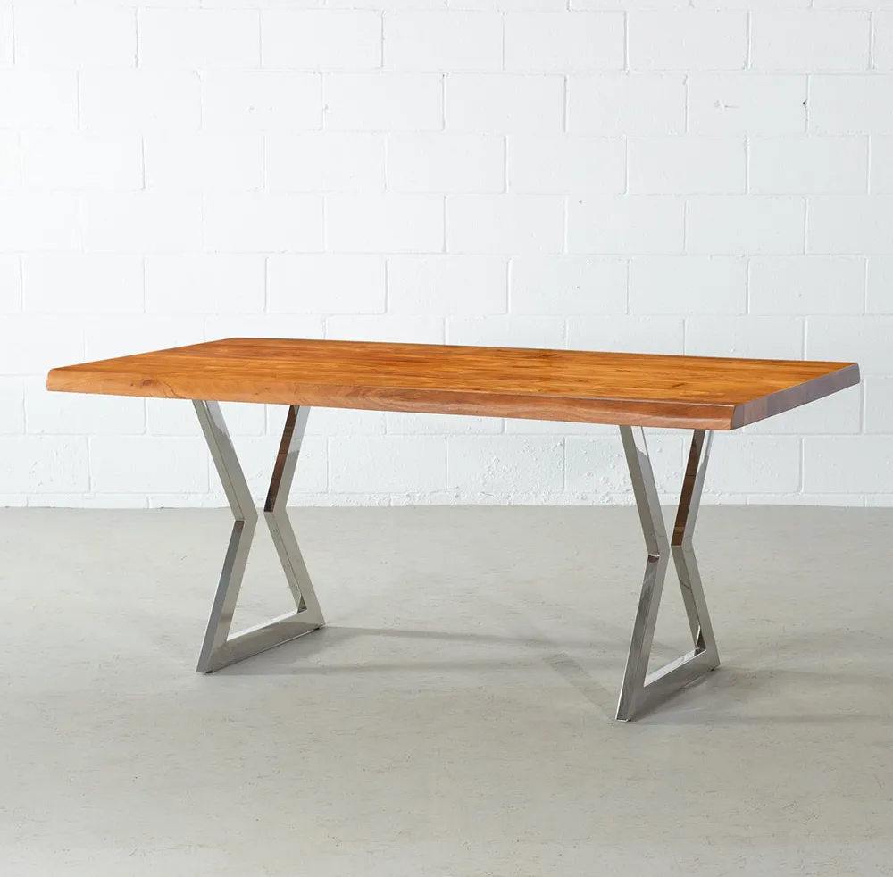 Modern Restaurant Bench Desk Metal Coffee Dining X Shape Square Table Legs