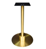 Stainless Steel Titanium Gold Edged Jazz White Round Artificial Stone Table Base