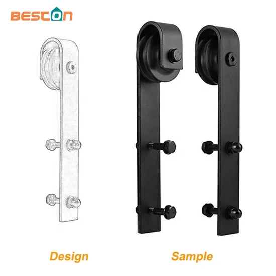 Industrial Sliding System Bifold Bypass Double Barn Door Kit Hardware for Wood Exterior and Metal Frame Glass Door Roller Profile Mount Side DIY Track Cheap