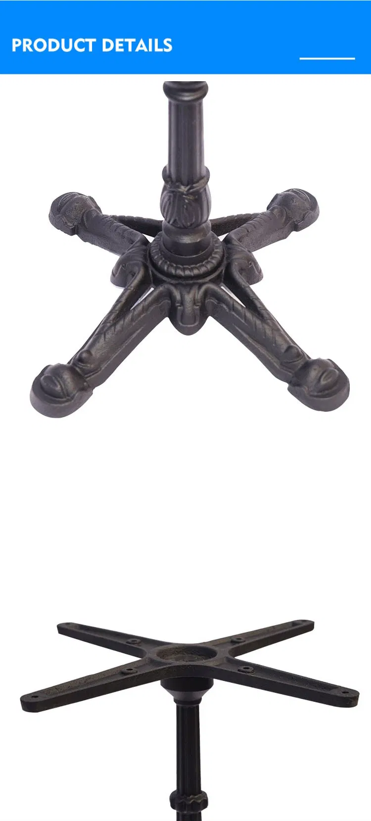 Restaurant Coffee Dining Metal Industrial Cast Iron Powder Coated Base Table Base