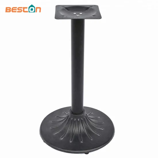 Furniture Parts Black Cross Cast Iron Metal Table Leg for Hotel Use