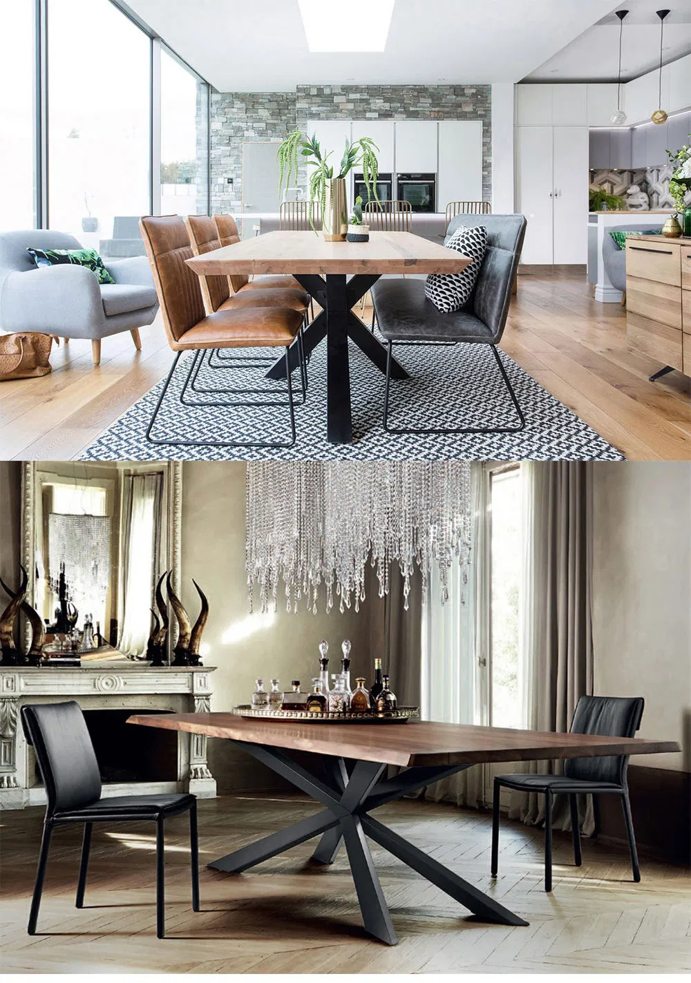 Furniture Modern Round Restaurant Glass Coffee Dining Cast Iron Metal Table Base