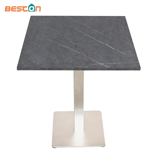 Modern Commercial Furniture Restaurant Table with Simple Black Square Table Base