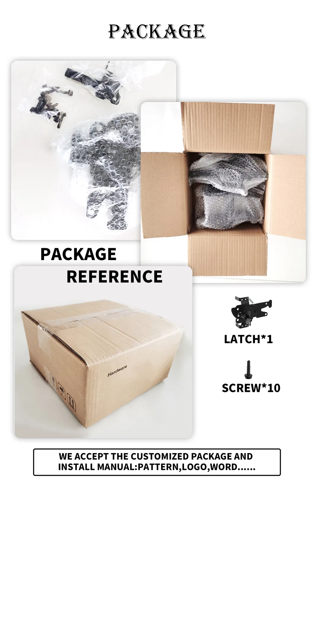 Stainless Steel Wooden PVC Gate Fence Latch Type for Garden