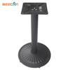 Black Round Shape Iron Metal Table Base with Leveling Legs for Cafe