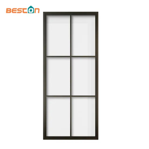 Interior Sliding Steel Frame Glass Door 6-Lite