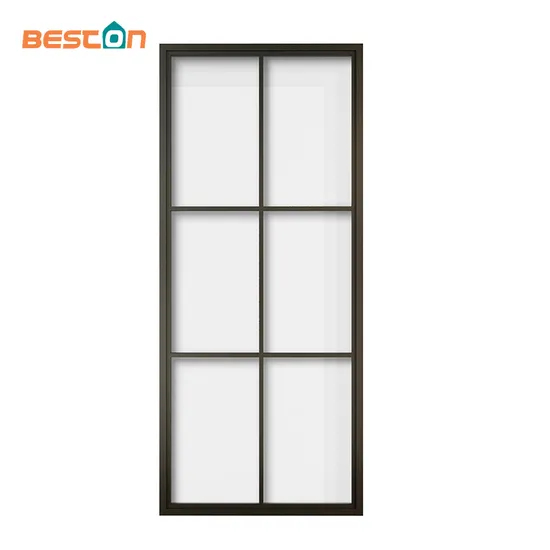 Interior Sliding Steel Frame Glass Door 6-Lite