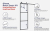 Carbon Steel Barn Door Aluminum Tempered Glass Metal Mountain Sliding Barn Door