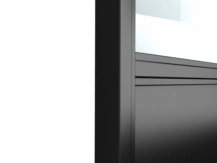 Interior Matt Black Steel Metal Frame Glass Door with Hardware Kit