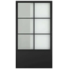 Metal Frame Swing Paneled Glass Door with Baseboard for Interior Use