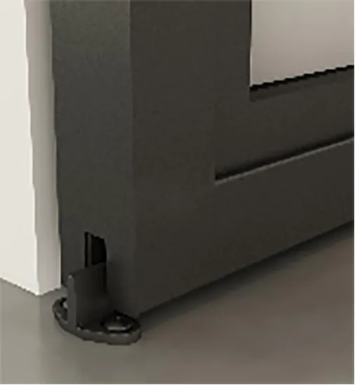 6 Lites&Base Black Steel Frame Glass Barn Door Leaf