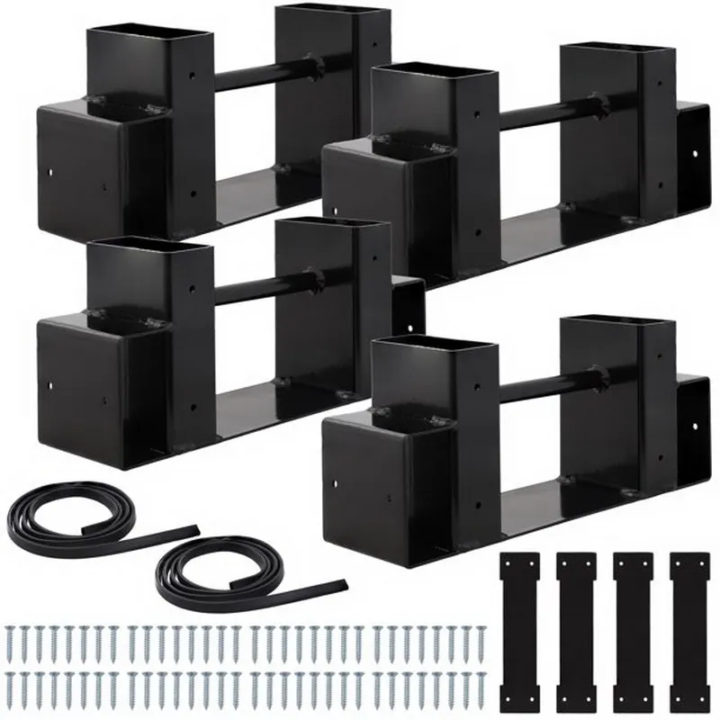 Outdoor Firewood Log Storage Rack Bracket Kit, Adjustable Log Rack Holder