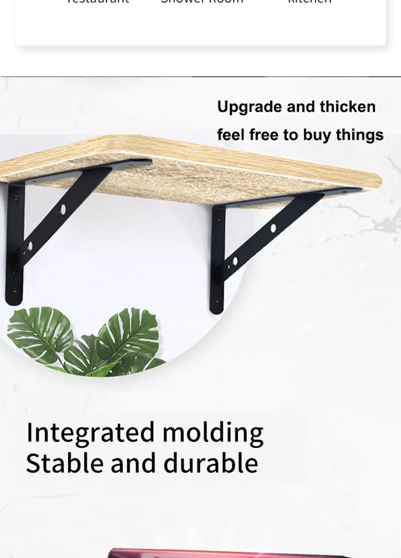 Wall Mount L Bracket 90 Degree Triangle Corner Bracket with Gusset-Black