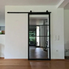 Metal Frame Glass Doors with Tempered Glass Clear with Sliding Door
