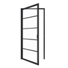 Black Steel Frame Swing Glass Door with Hinges for Interior Use