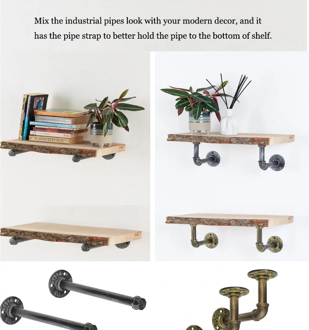 Wall Mounted Shelf Bracket Hanging Wall Metal Copper Pipe Bracket