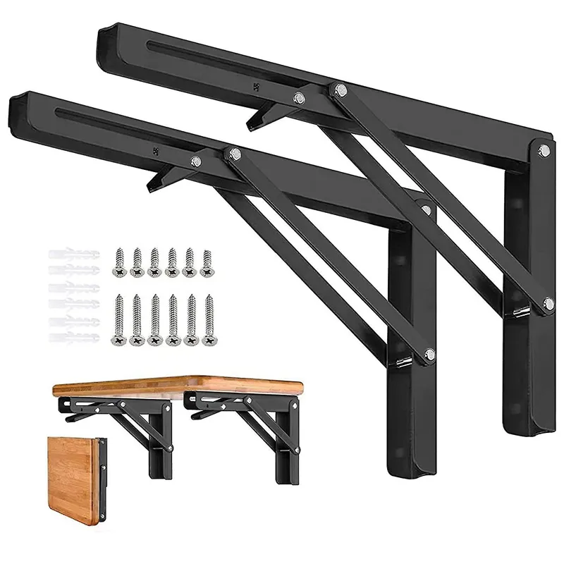 Metal Triangle Table Bench 14/16 Inch Shelf Brackets Stainless Folding Bracket