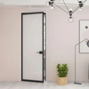 Commercial Home Alu-Framed Hinged Swing Door with Frosted Glass