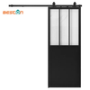 3 Lites Steel Frame Glass Door with Kicking Board for Sliding Opening