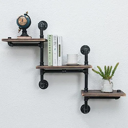 Rustic Pipe Wall Mount Towel Rack Bath Hardware Fixture Set Bracket