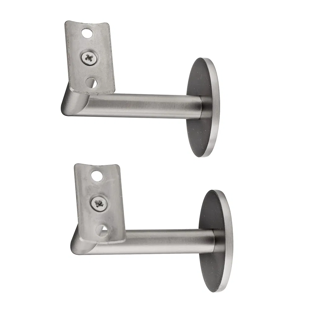 Exterior Antique Wrought Iron Sturdy Wall Mount Stainless Steel Round Handrail Brackets