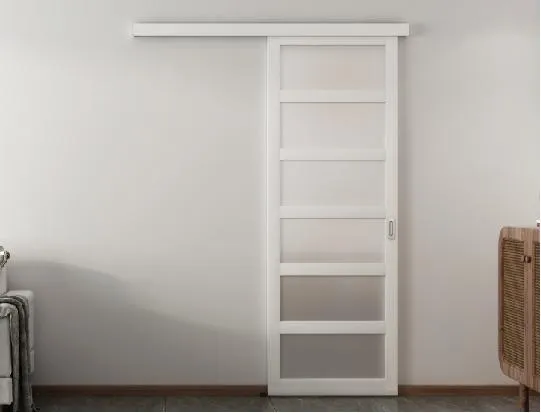 Bedroom Interior Decoration Plastic Graphic Design Sliding Glass Door with Hardware