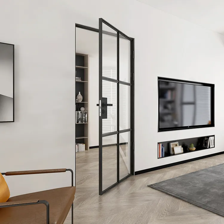 Powder Coating Alu-Framed Hinged Aluminum Swing Glass Doors