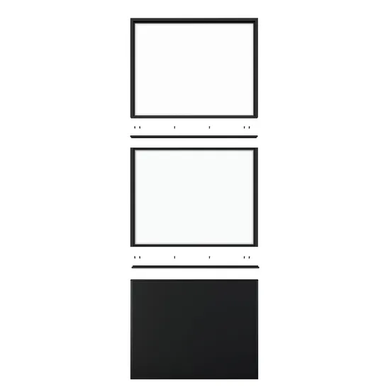 Knockdown Paneled Metal Glass Concorde Barn Door with Hardware