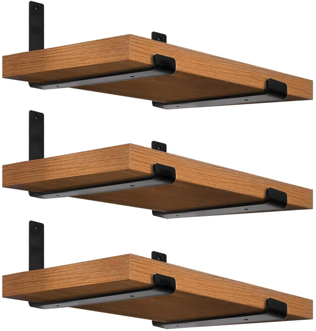 DIY L Set Cast Iron Metal Wall Floating Shelf Brackets for Shelves