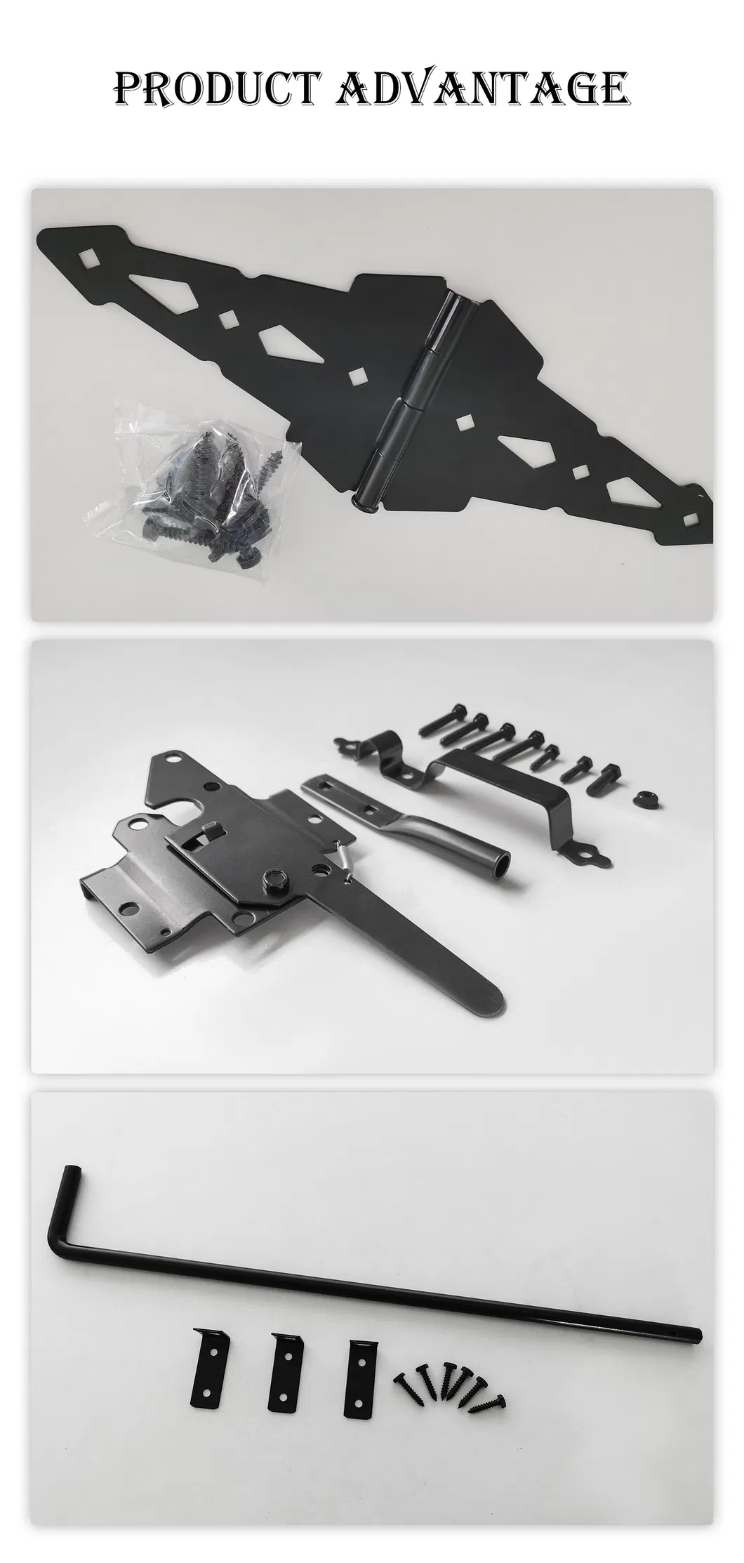 Wood &amp; PVC Fence Iron Two Sided Gate Latch Garden Fence Gate Latch