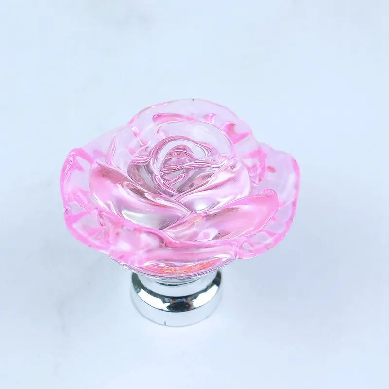 Rose Shape Kitchen Knob Lever Rhinestone Colorful Handles Crystal Cabinet Knob Handle