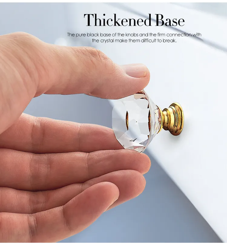 High Quality Crystal Drawers Knobs Furniture Handles and Knobs for Kitchen Cabinet