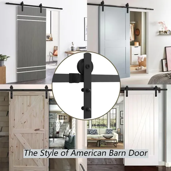 Carbon Steel 9FT Double Barn Door Hardware Sliding Door
