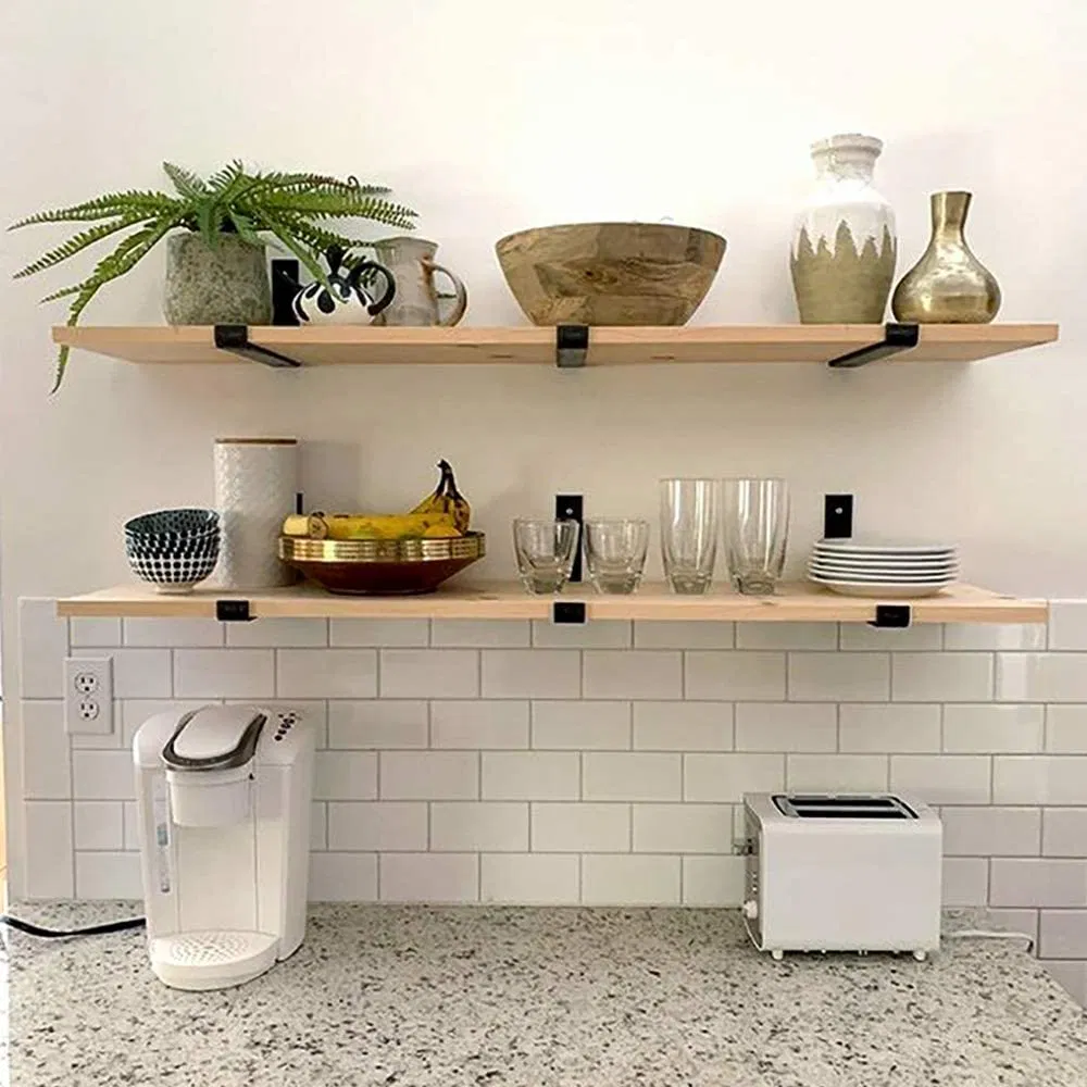 Metal Industrial Floating Shelf Bracket Hardware Supports Hidden Invisible L Shelves Brackets