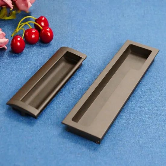 Black Aluminum Profile Drawer Wardrobe Cupboard Kitchen Cabinet Door Pull Handle