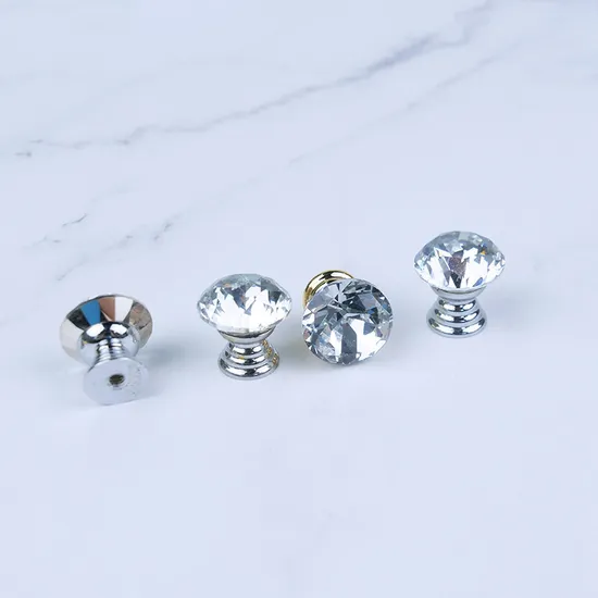 Colorful Simple Crystal Handle Mushroom Knob Luxury Cabinet Crystal Knob Pull Handle