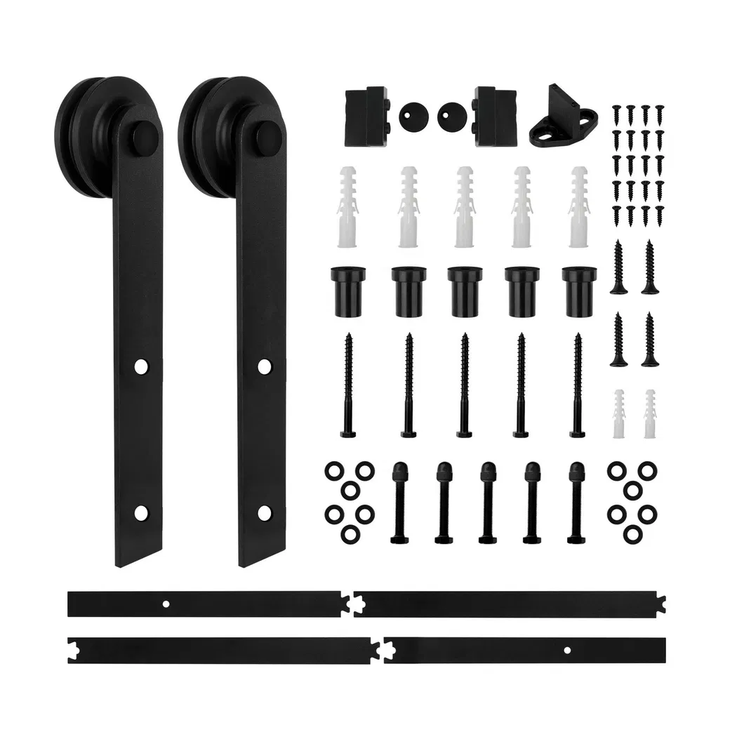 6.6FT in 5 Tracks Firmness Sliding Barn Door Basic Sliding Track Hardware Kit