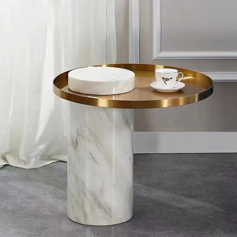 Coffee Table Balcony Living Room Small Round Table Marble