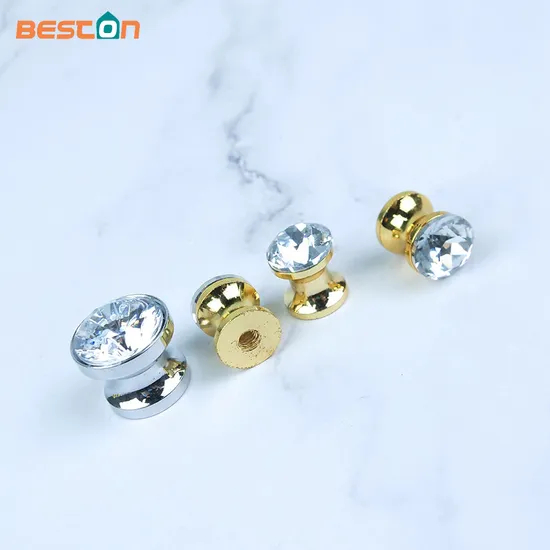 Crystal Small Diamond Drawer Handles Zinc Aluminum Knobs Crystal Glass Cabinet Handles