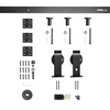 Wall Mount Bracket Double Wooden Doors Bi-Folding Sliding Barn Door Hardware Kit