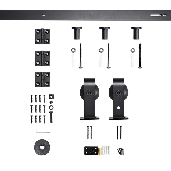 Wall Mount Bracket Double Wooden Doors Bi-Folding Sliding Barn Door Hardware Kit