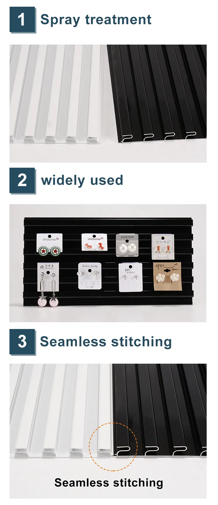 Aluminum Metal Slatwall Panels Single Side Display Board Hanging