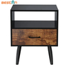Nordic Design Modern Solid Wood Luxury Bedside Table Nightstand Side Table