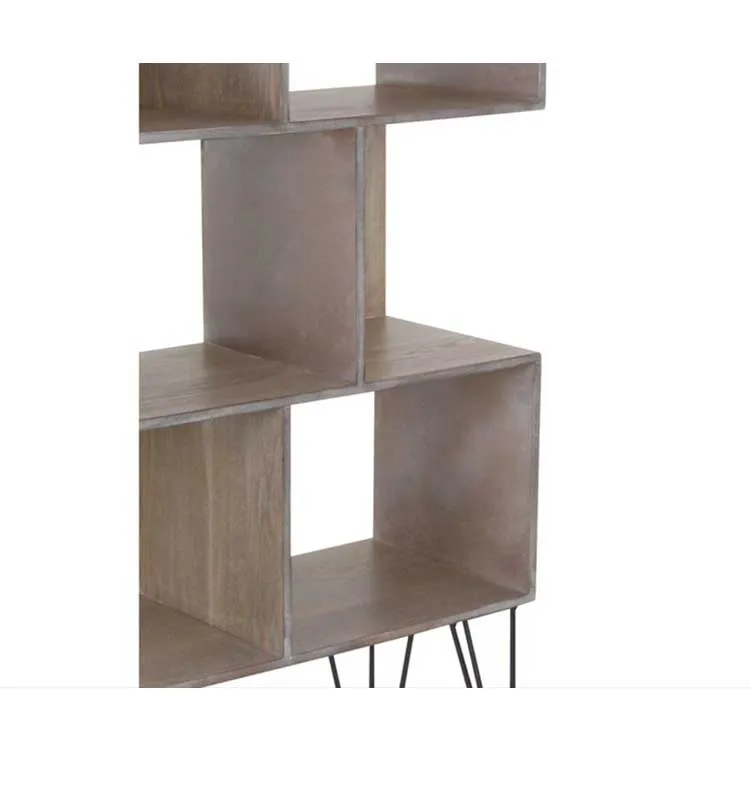 Living Room Furniture with Metal Iron Feet Storage Shelves Side Tables