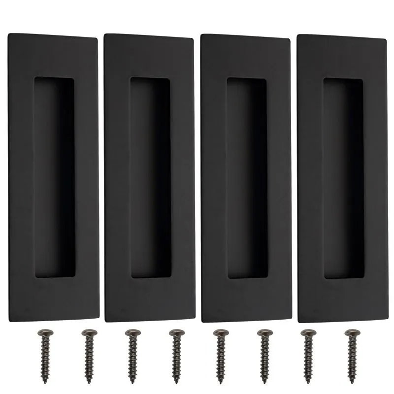 Matte Black Sliding Barn Door Handle Modern Simple Finger Flush Pull Handle